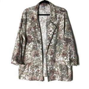 Laura Tyler VINTAGE Cream Floral LightweightBlazer